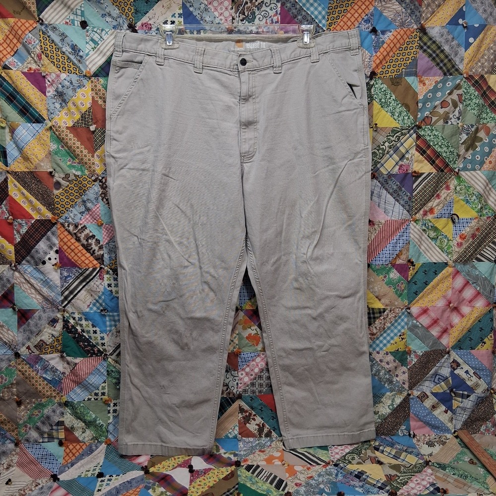 Carhartt Canvas Relaxed Fit Work Pant Size 46x30 102291 232 Tan Khaki Utility